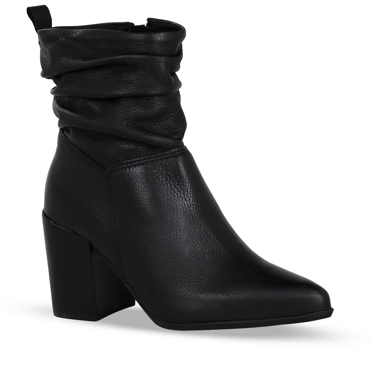Bota Cano Baixo Couro Burnish Preto