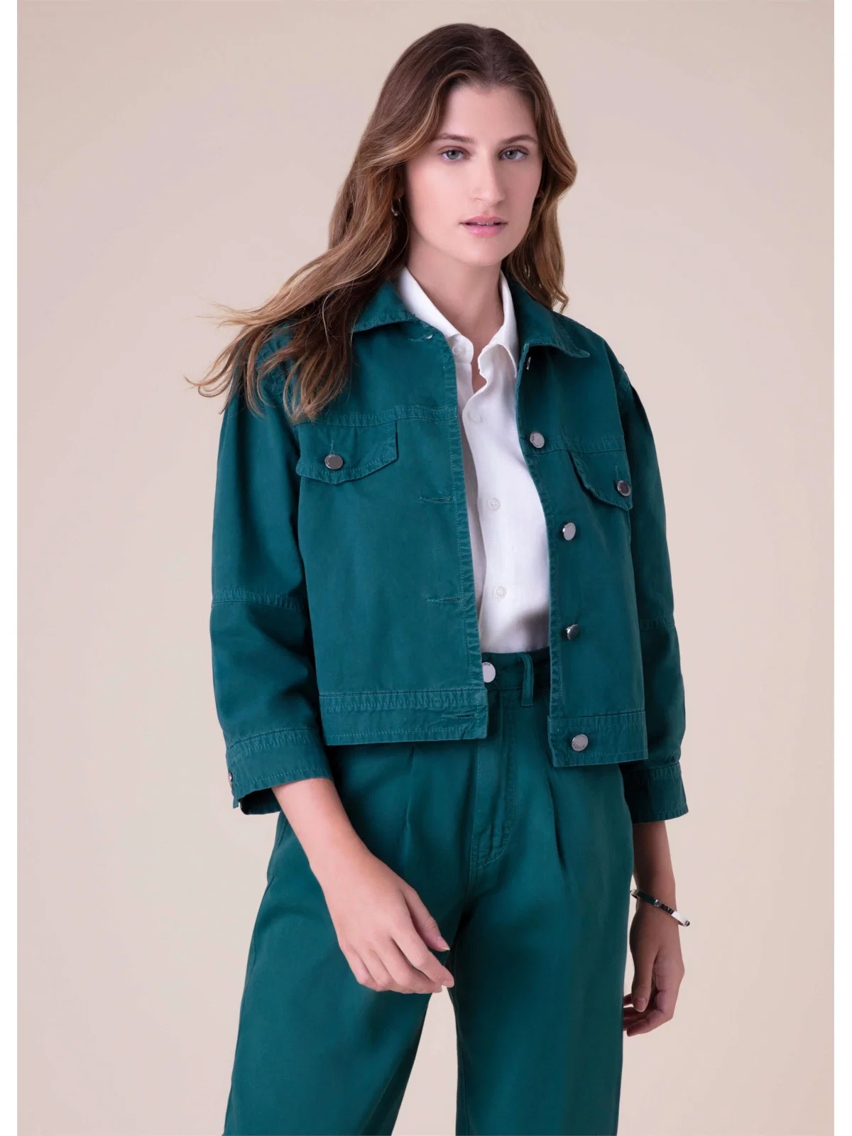 Jaqueta Max Lapela Verde Escuro — imagem 1