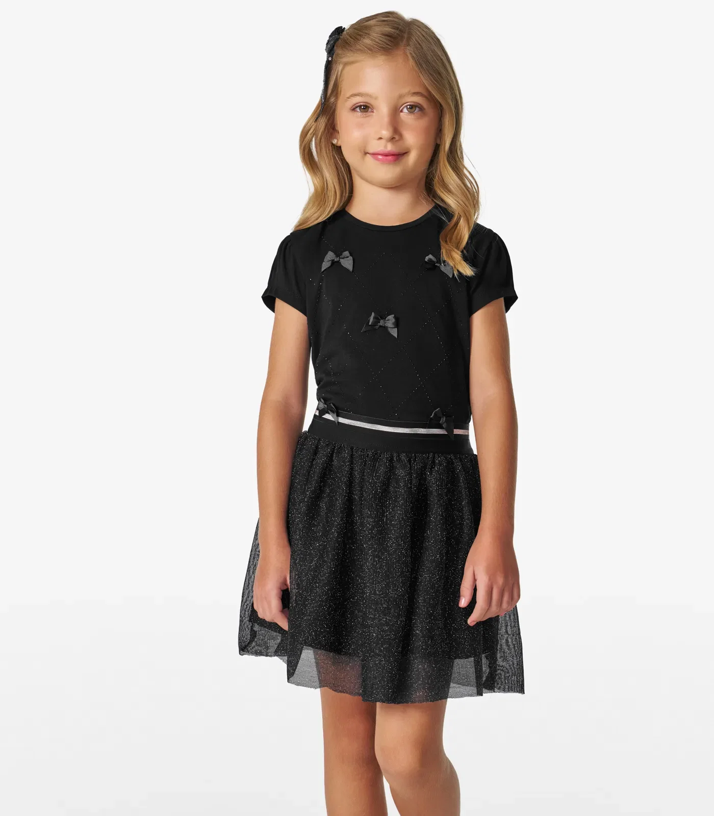 Conjunto Infantil Blusa com Saia Trick Nick Preto