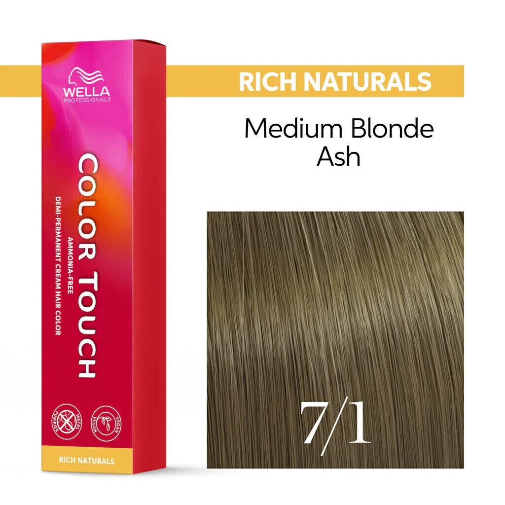 Tonalizante Wella Color Touch 7/1 Louro Médio Acinzentado