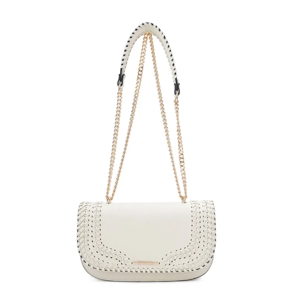 Bolsa Tiracolo Trançada Off White