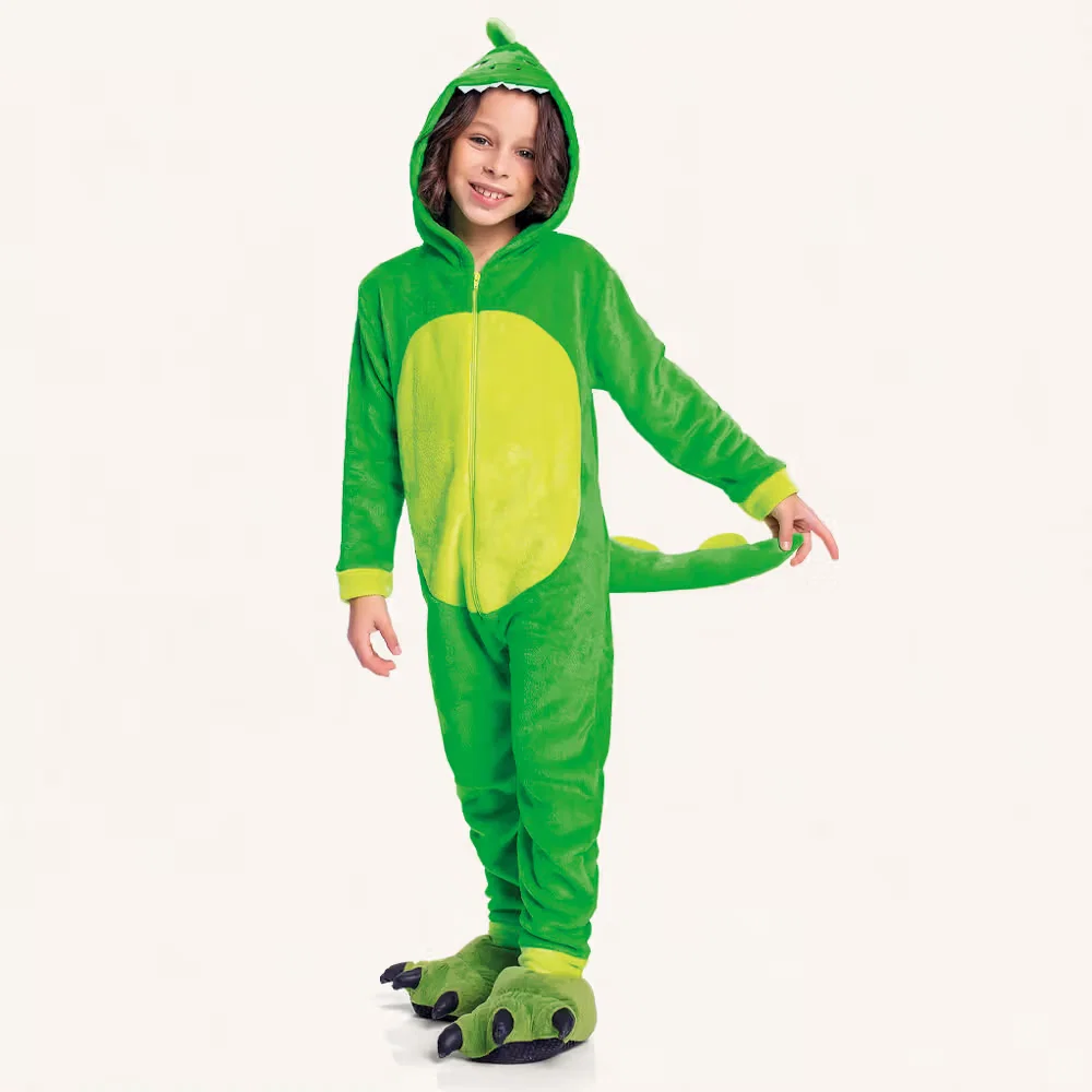 Kigurumi dinossauro em fleece — imagem 1