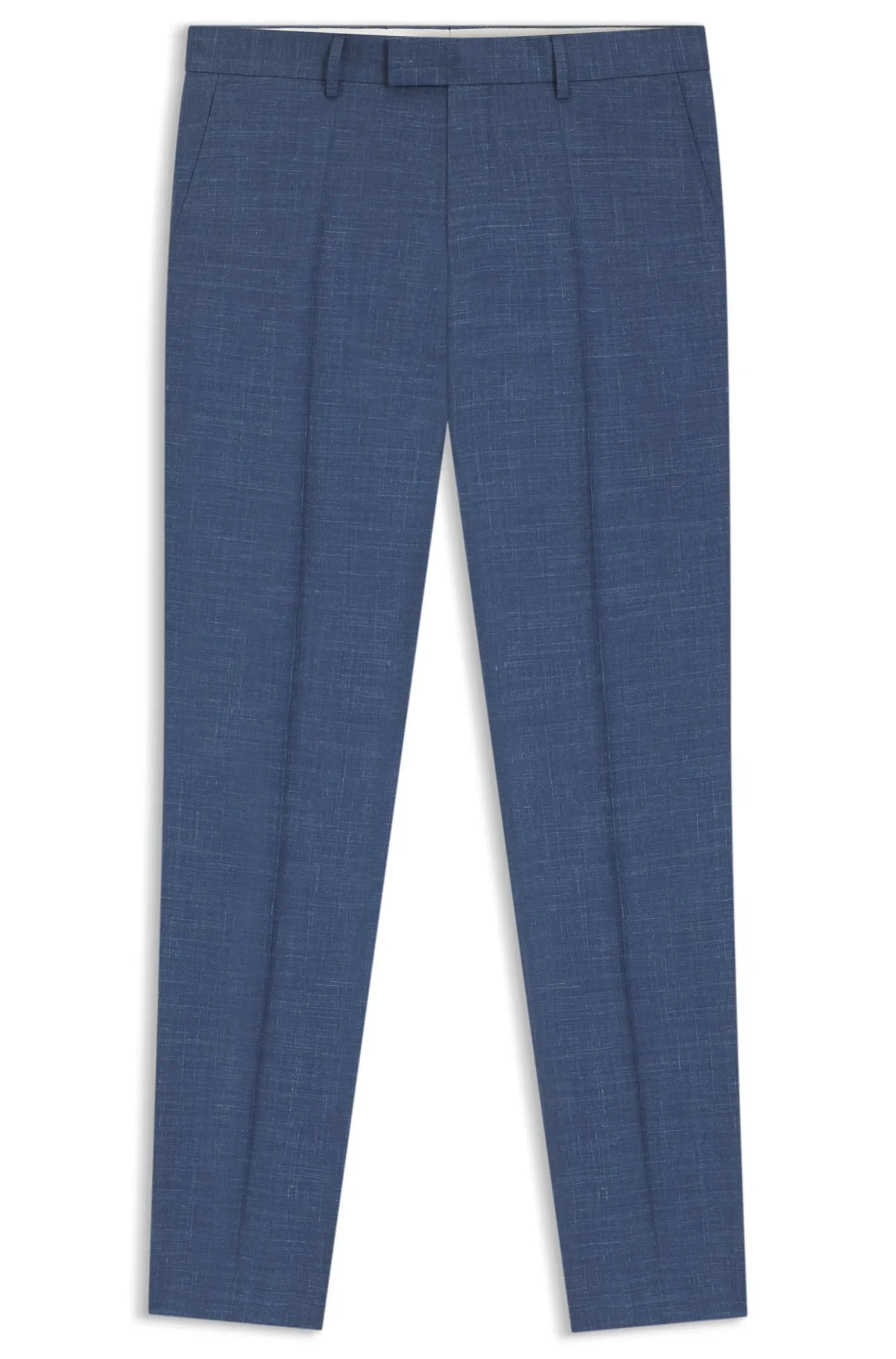 Calça De Terno Slim Fit Em Lã, Seda E Linho