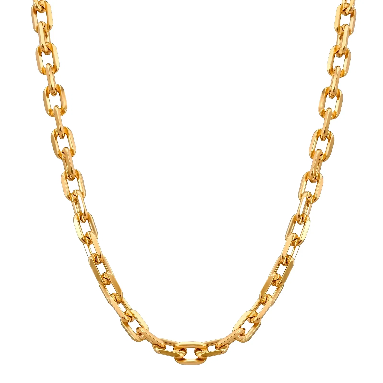 Corrente Life Cadeado em Prata 925 com Banho de Ouro Amarelo 18K, 45cm
