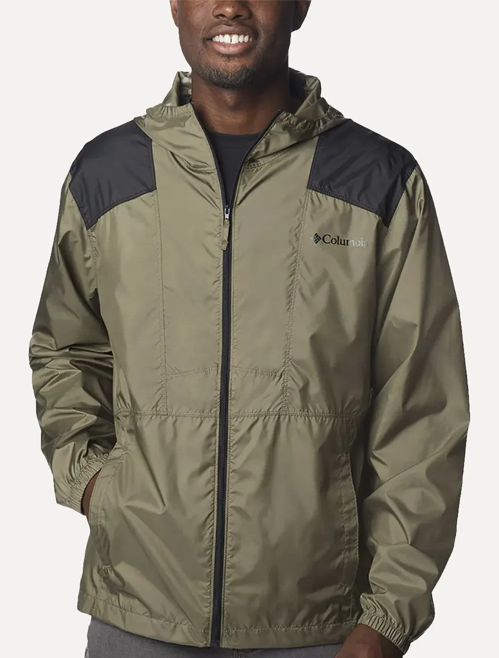 Jaqueta Columbia Masculina Corta Vento Flashback Windbreaker Verde Escuro