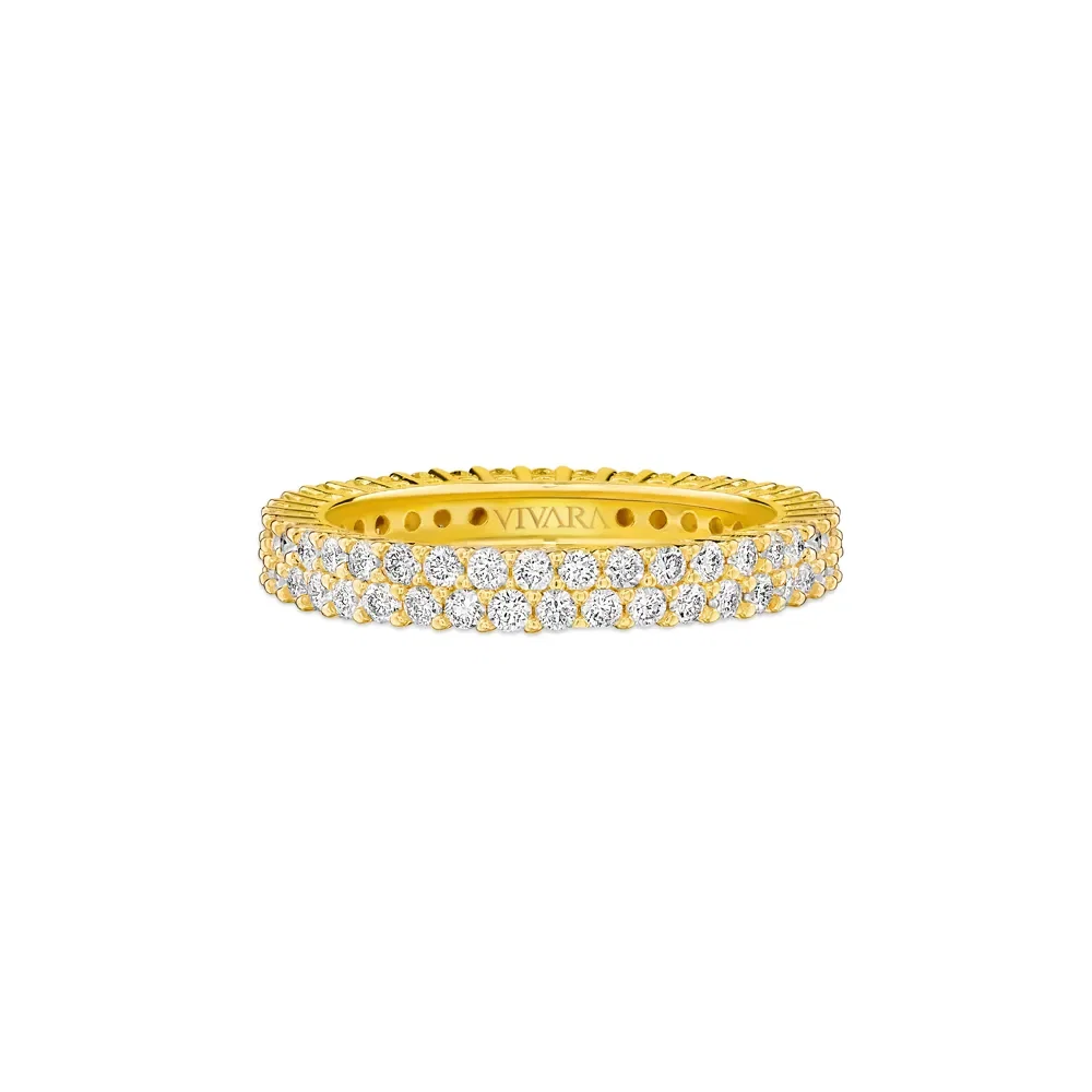 Aliança Inteira Eternity em Ouro Amarelo 18k com Diamantes 1,48ct, 3mm — imagem 1