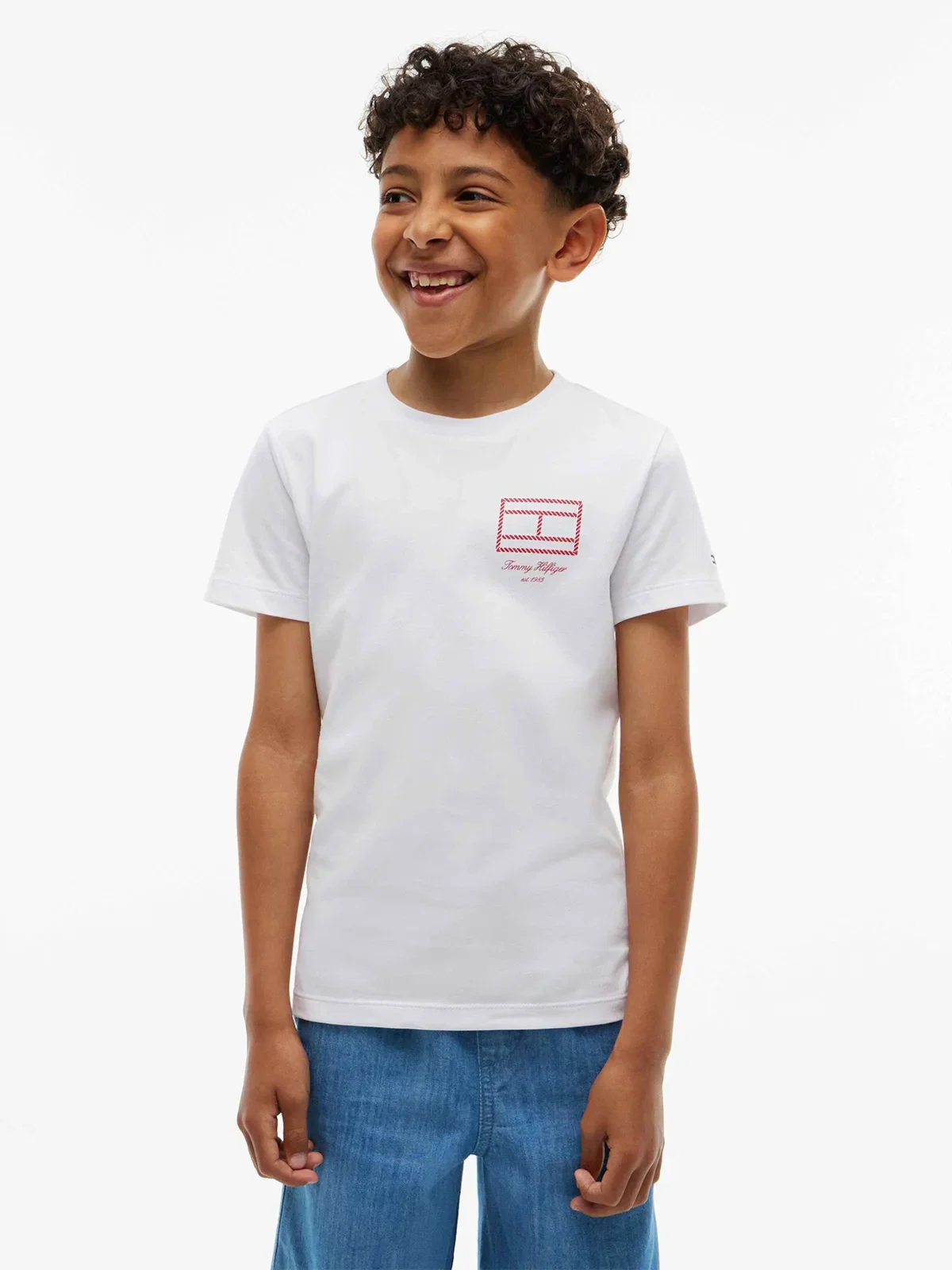Camiseta Jersey com Logo da Bandeira em Contorno — imagem 1