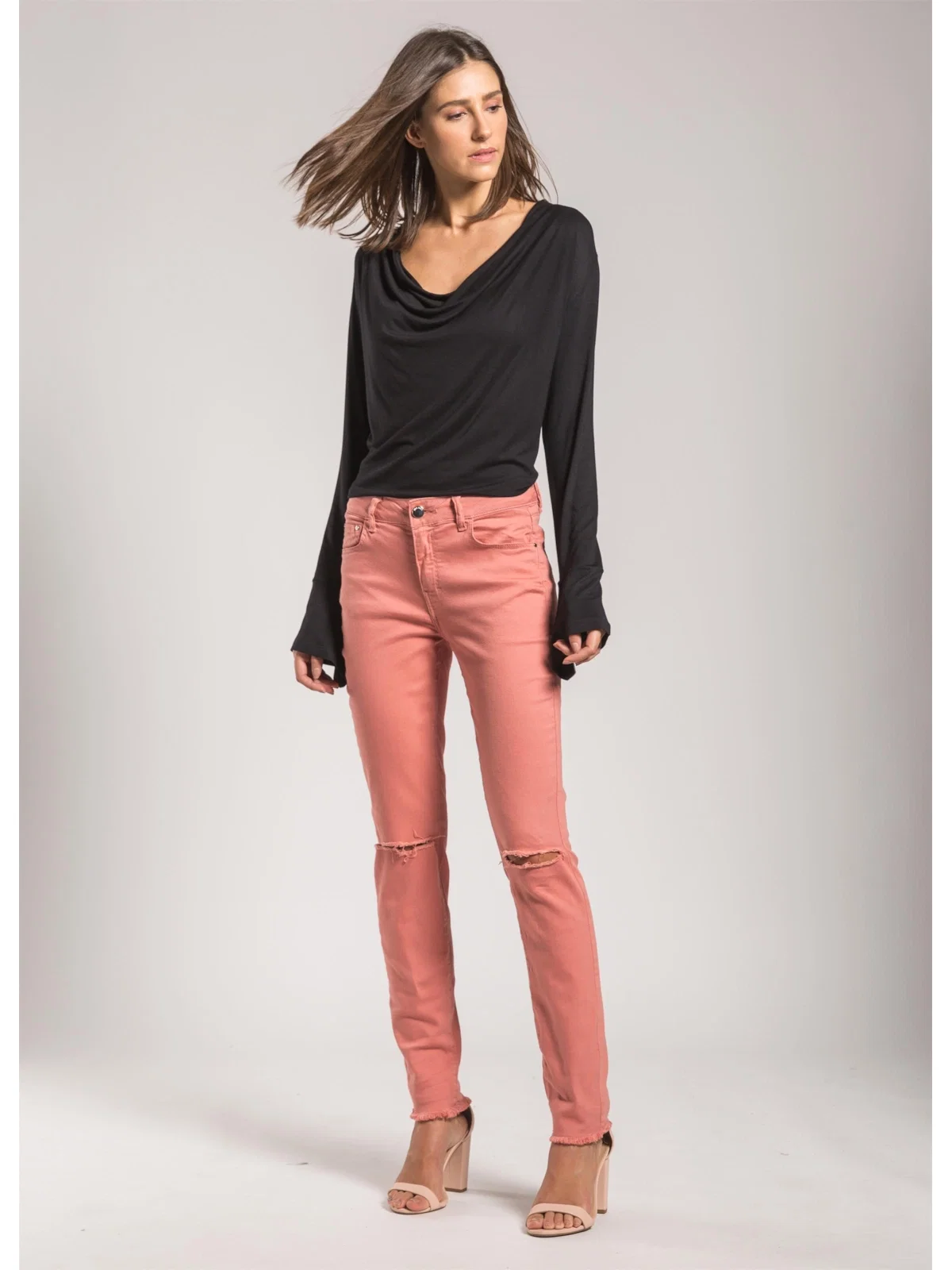 Color Xfit Sofia Skinny Ripped Rosa Velho — imagem 1