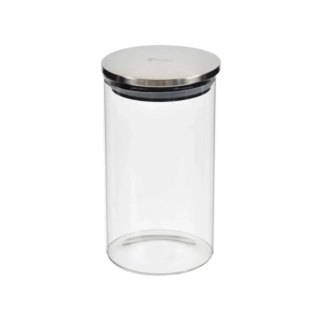 Pote Redondo de Vidro com Tampa de Inox 800ml Kenya