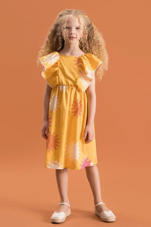 Vestido Infantil Estampado em Algodão com Lyocel — imagem 1