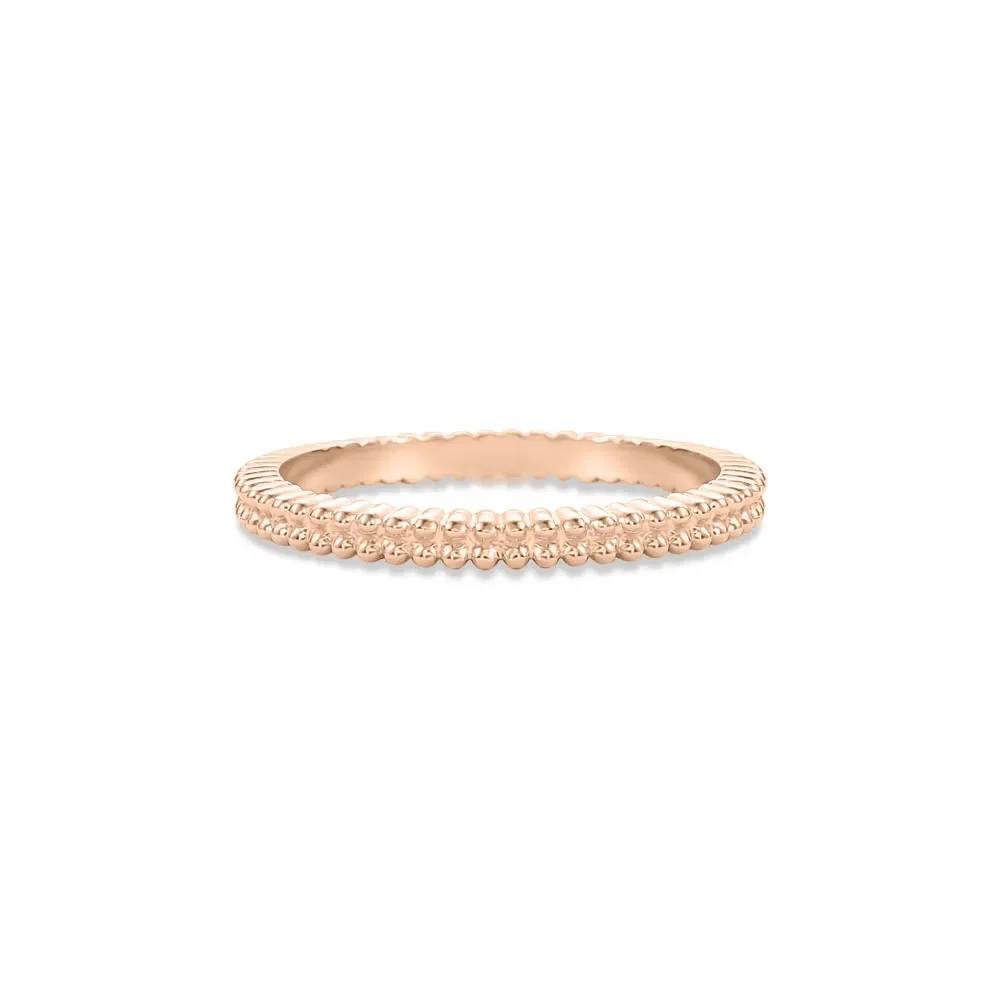 Anel Life Bolinhas em Liga Rosé com Banho de Ouro Rosé 18k