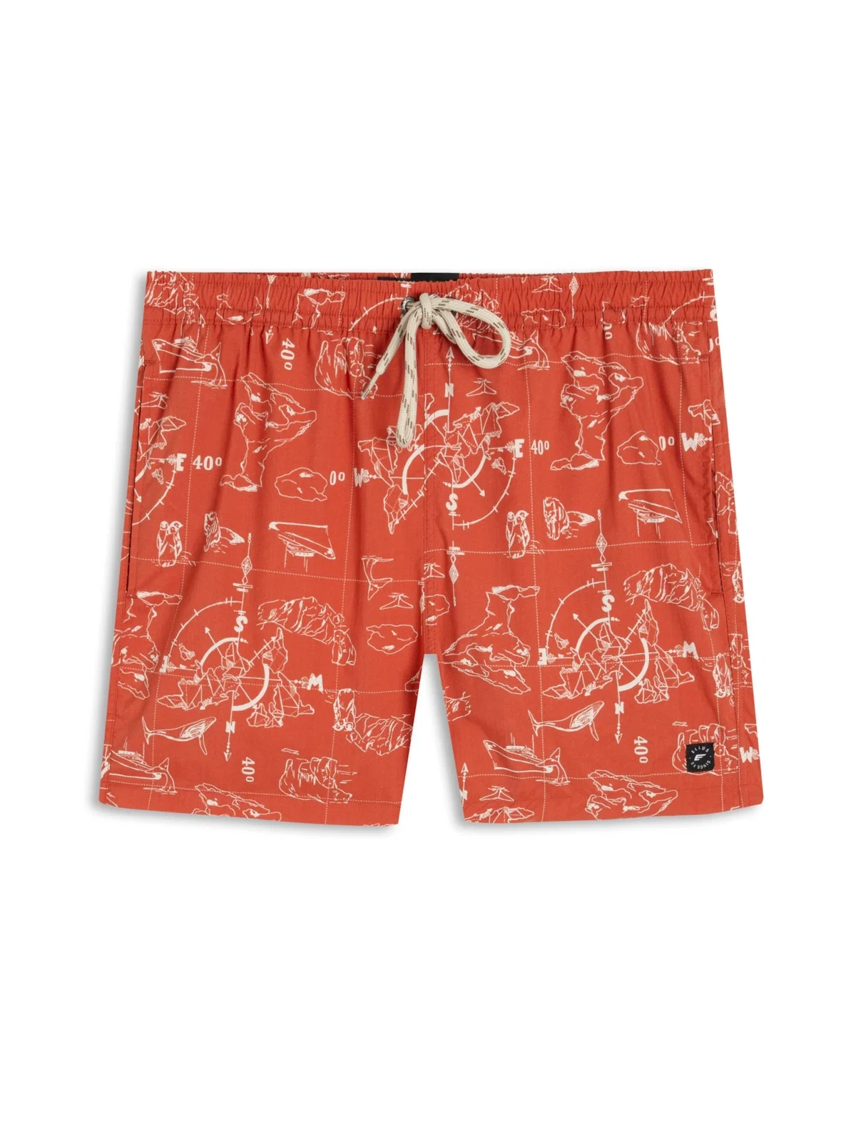 Bermuda Nylon Beach Trucker Maps Laranja