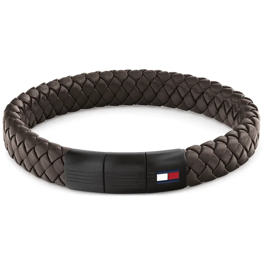 Pulseira Tommy Hilfiger Round Braided em Couro Marrom 2790661 — imagem 1