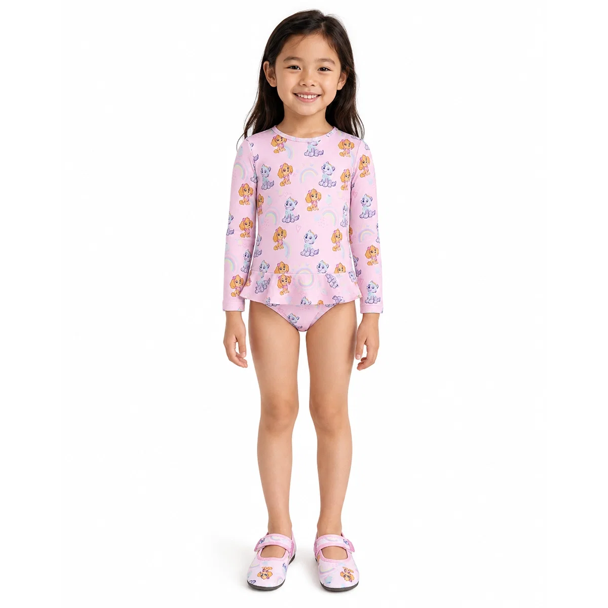 Body Praia Manga Longa Kids Patrulha Canina Elastano Proteção Uv 50+ Tip Top
