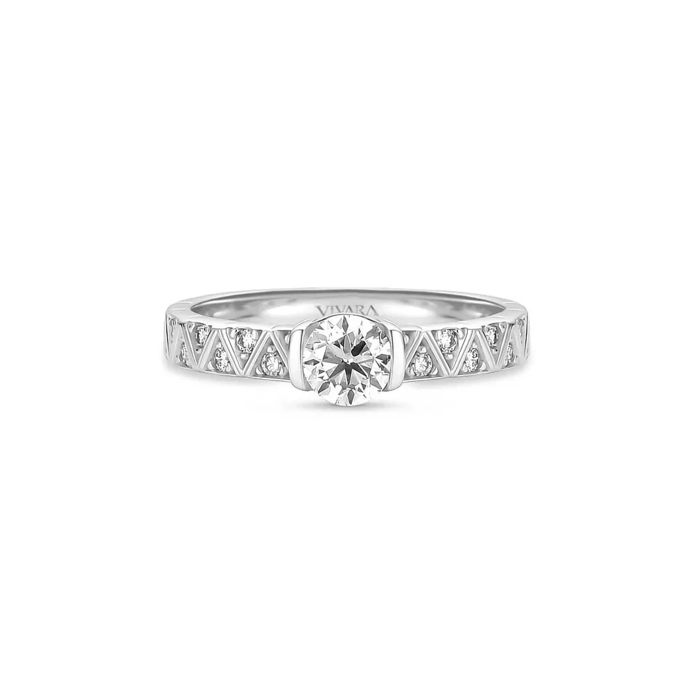 Anel Solitário Icona em Ouro Branco 18k com 0,61ct de Diamante — imagem 1