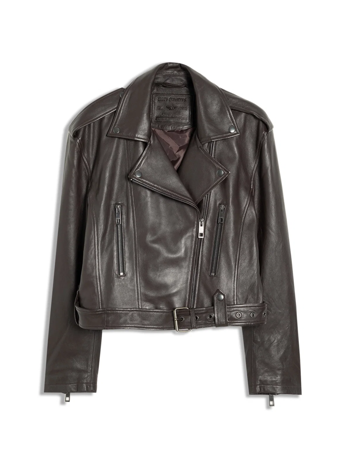 Natural Leather Perfecto Dark Brown