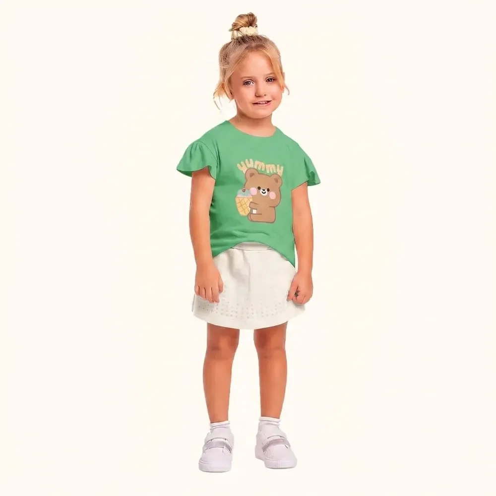 Conjunto blusa / short saia com strass