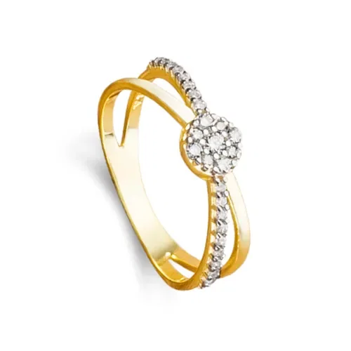 Anel Pavê em Ouro Amarelo 18k com Diamantes — imagem 1