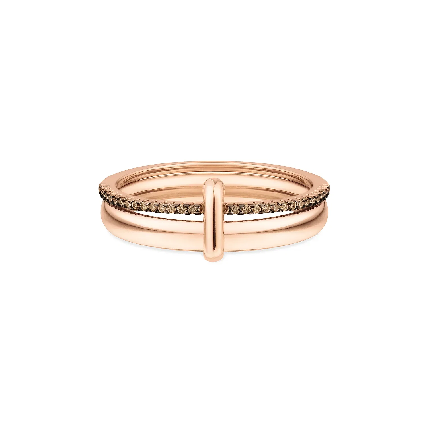 Anel Elos em Ouro Rosé 18k com Diamantes Brown — imagem 1