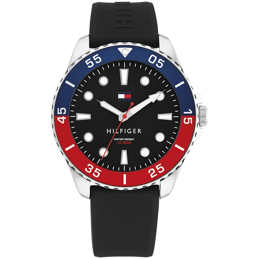 Relógio Tommy Hilfiger Oceanic Masculino em Borracha Preta 1792201
