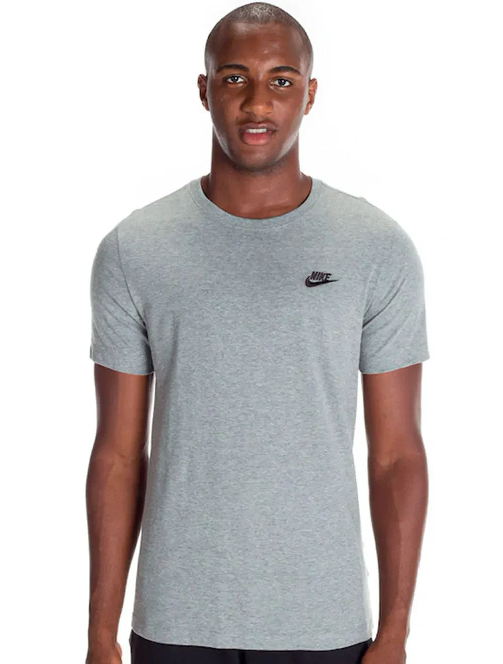 Camiseta Nike Masculina Sportswear Club Logo Cinza Mescla — imagem 1
