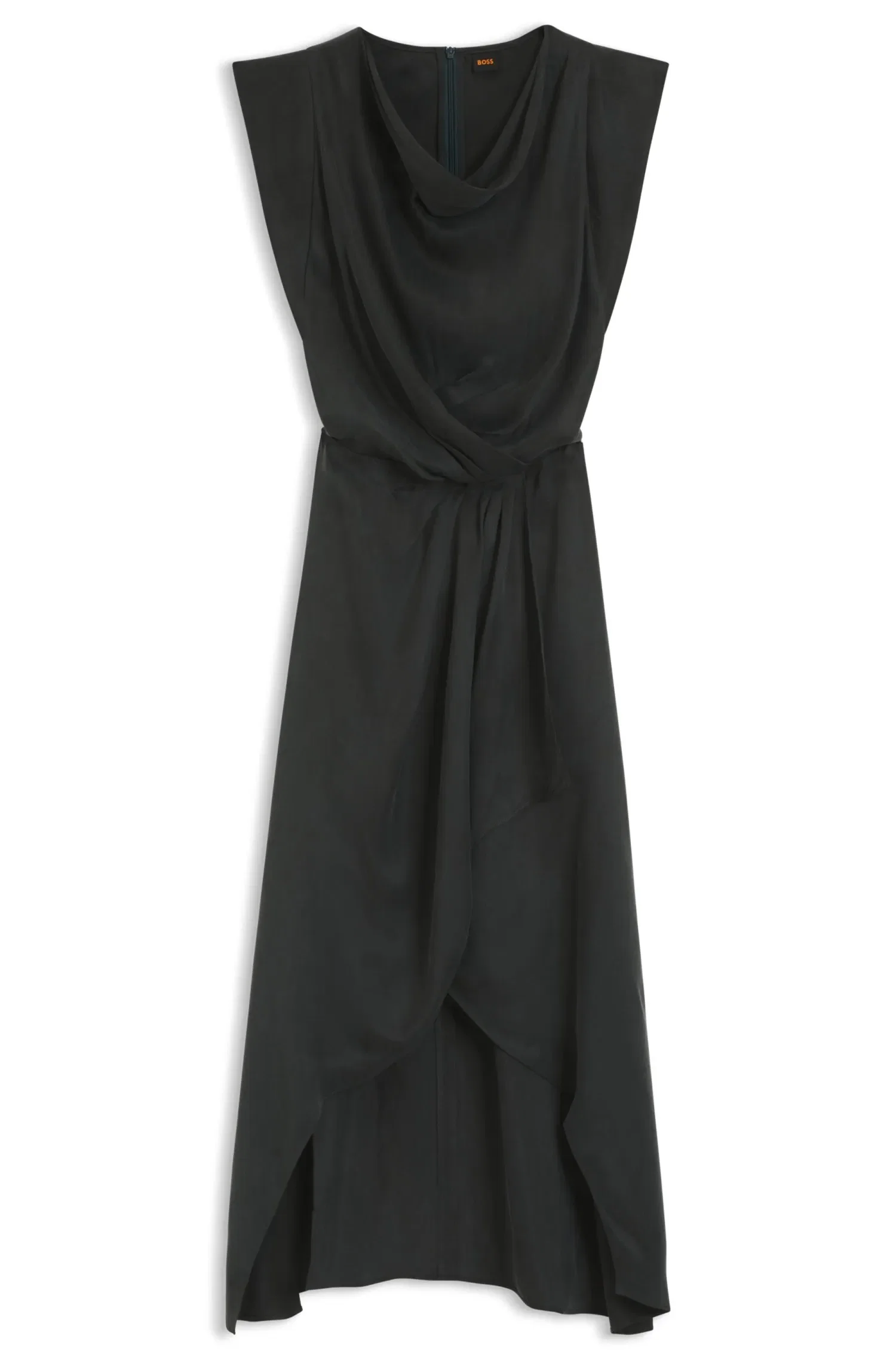 Vestido De Gola Redonda Com Saia Envolvente — imagem 1