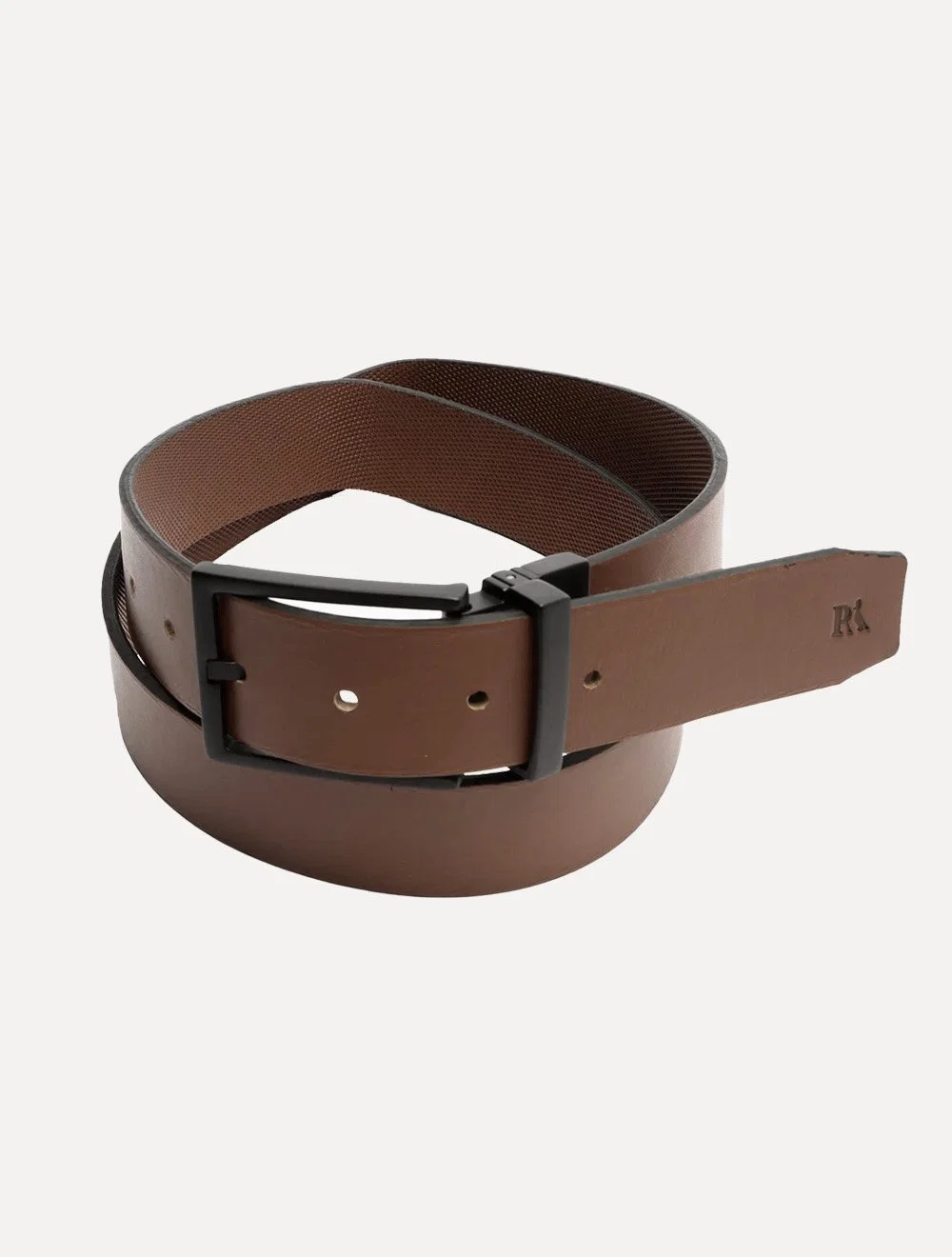 Cinto Reserva Masculino Couro Dupla Face Rajado Caramelo