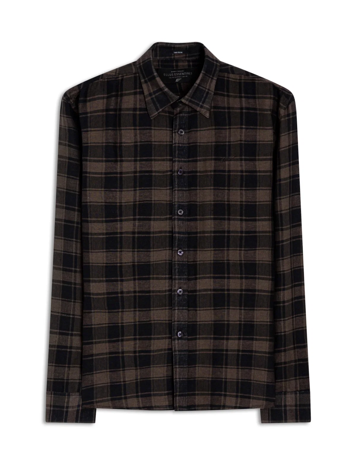 Camisa Xadrez Linho Madra Palid Dark Brown — imagem 1