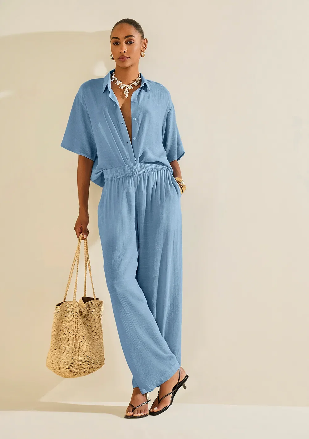 Calça Reta Palmare Azul Escuro