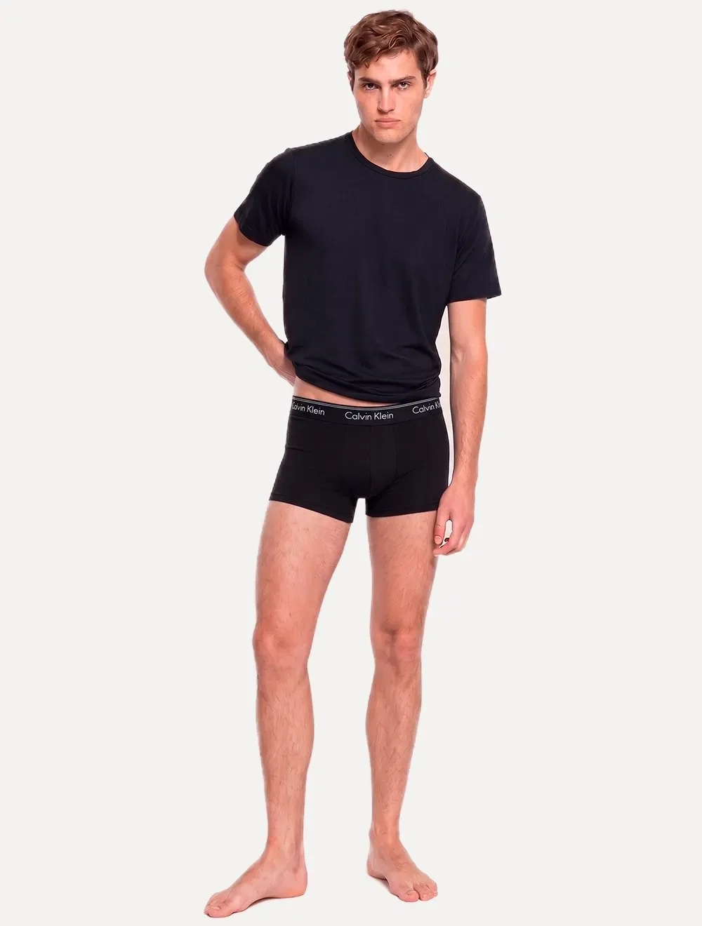 Cueca Lacoste Masculina Trunk Boxer Lettered Waist Cinza Pack 3UN