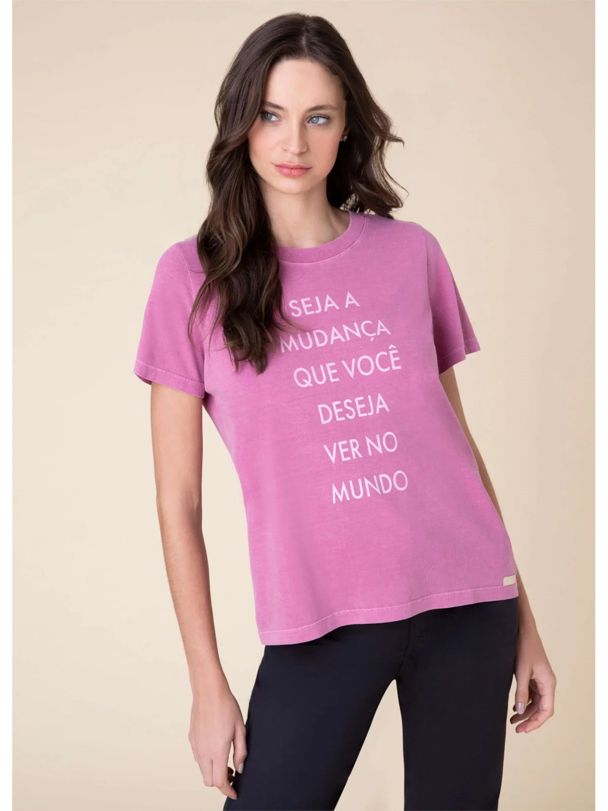 T-Shirt Seja a Mudança Magenta — imagem 1