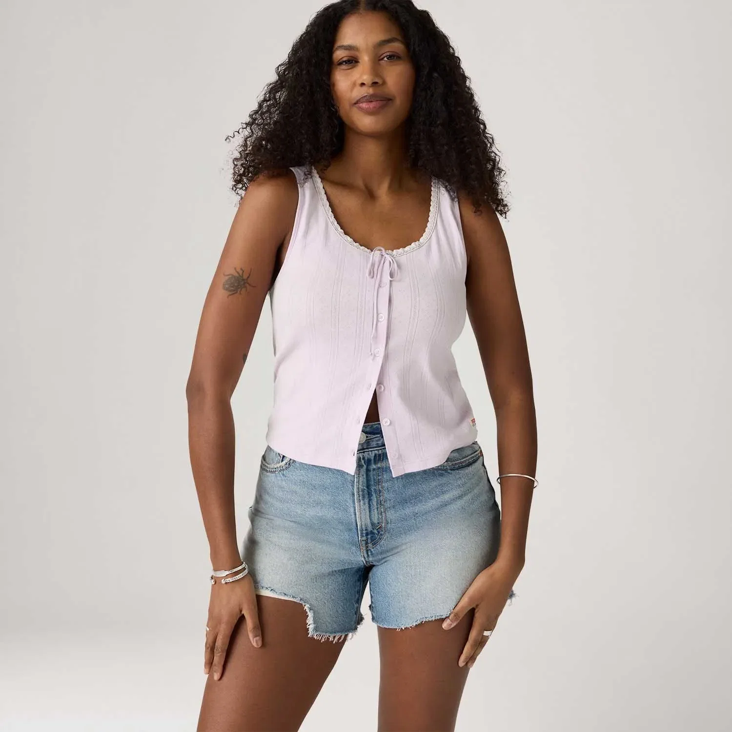 Regata Levi's® Dry Goods Pointelle Lace Lilás — imagem 1
