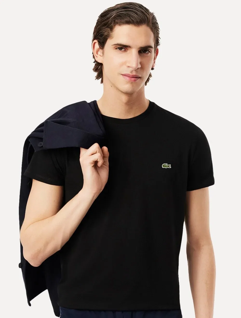 Camiseta Lacoste Masculina Jersey Pima Cotton Preta