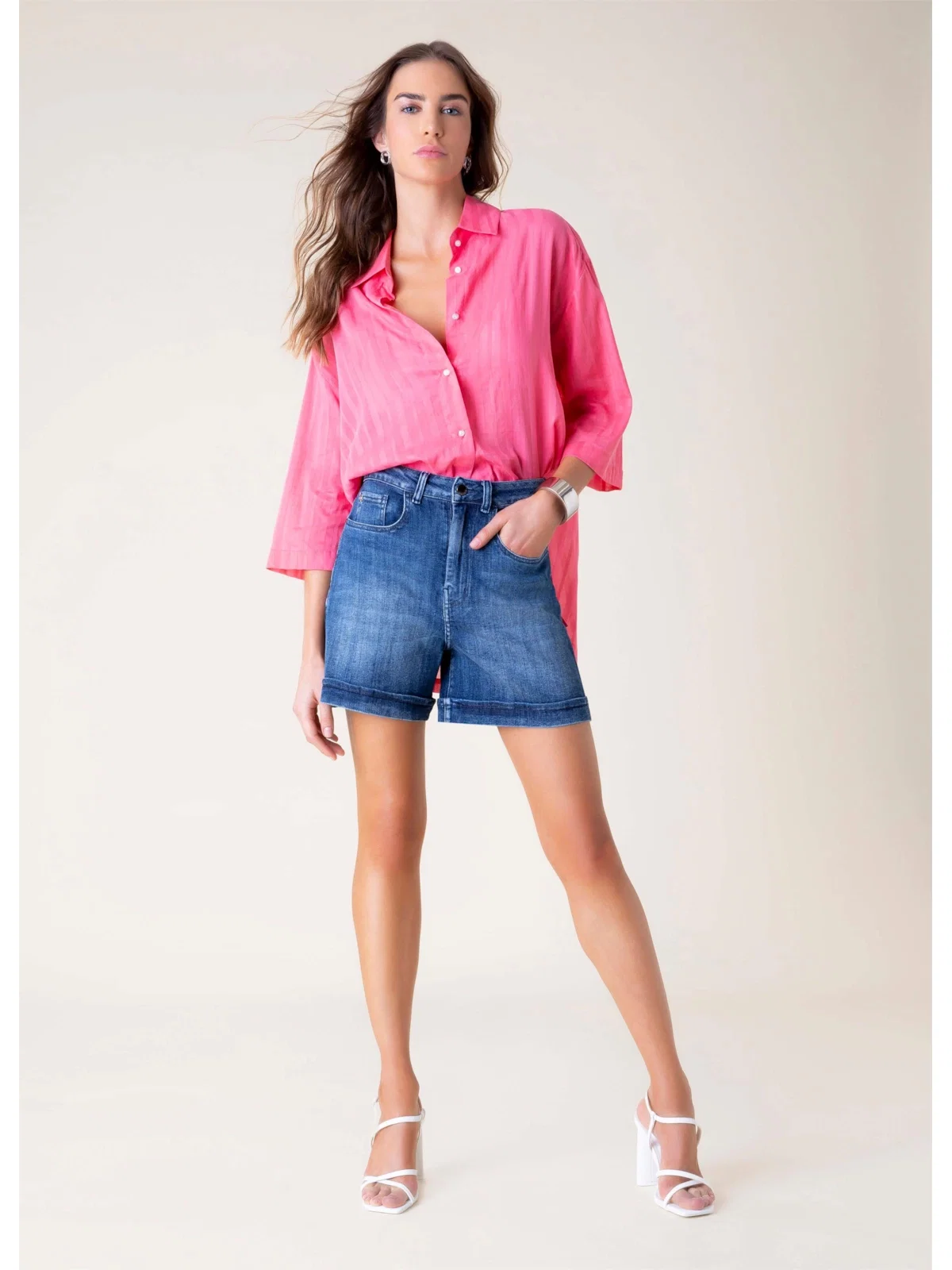 Bermuda Jeans Comfort Stretch 383 Lav.Medio C/ Tank