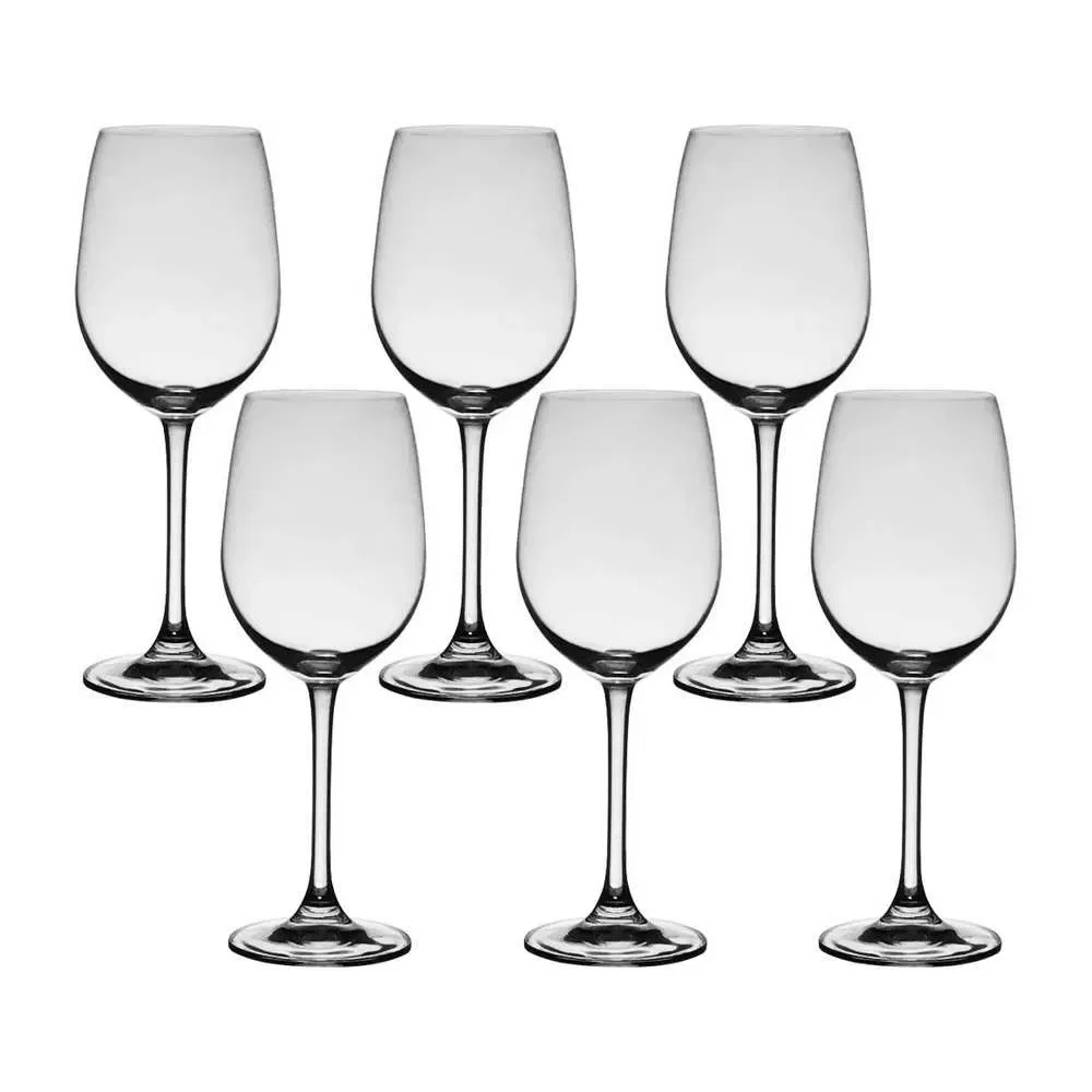 Conjunto de 6 Taças de Vinho Tinto em Cristal 550ml Bohemia