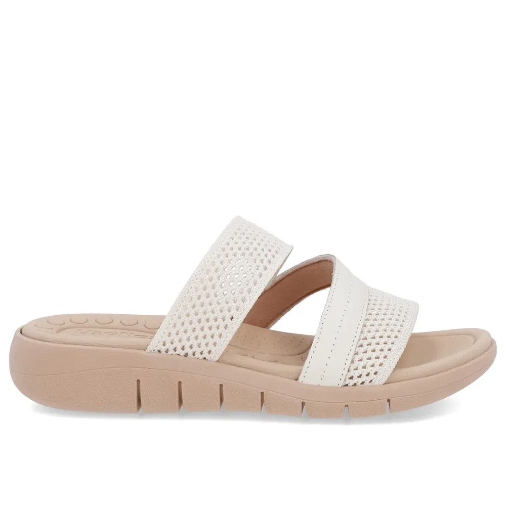 Tamanco Sem Salto Tricot Branco Marfim — imagem 1