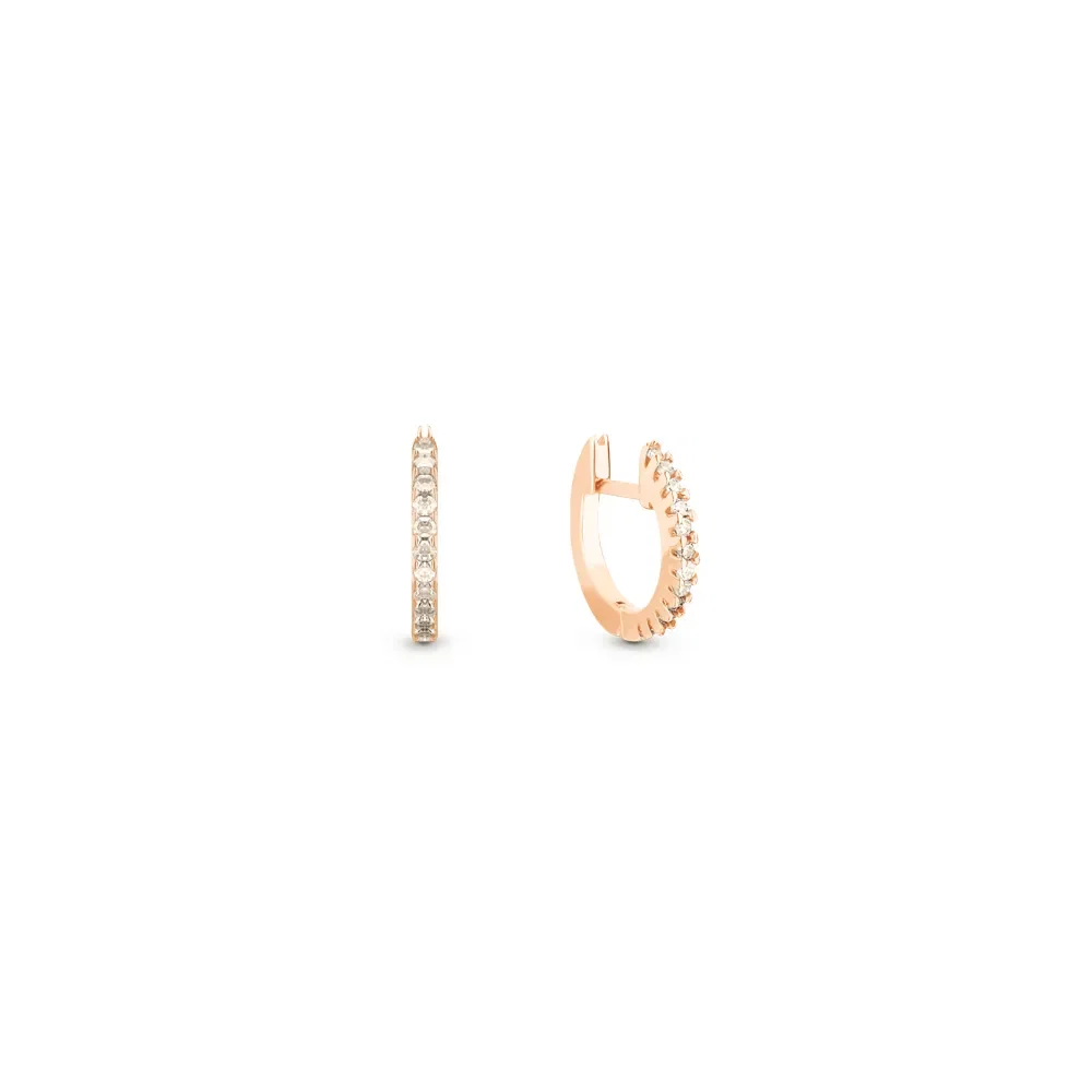 Argola em Ouro Rosé 18k com Diamantes Brown 0,12ct, 11,5mm — imagem 1