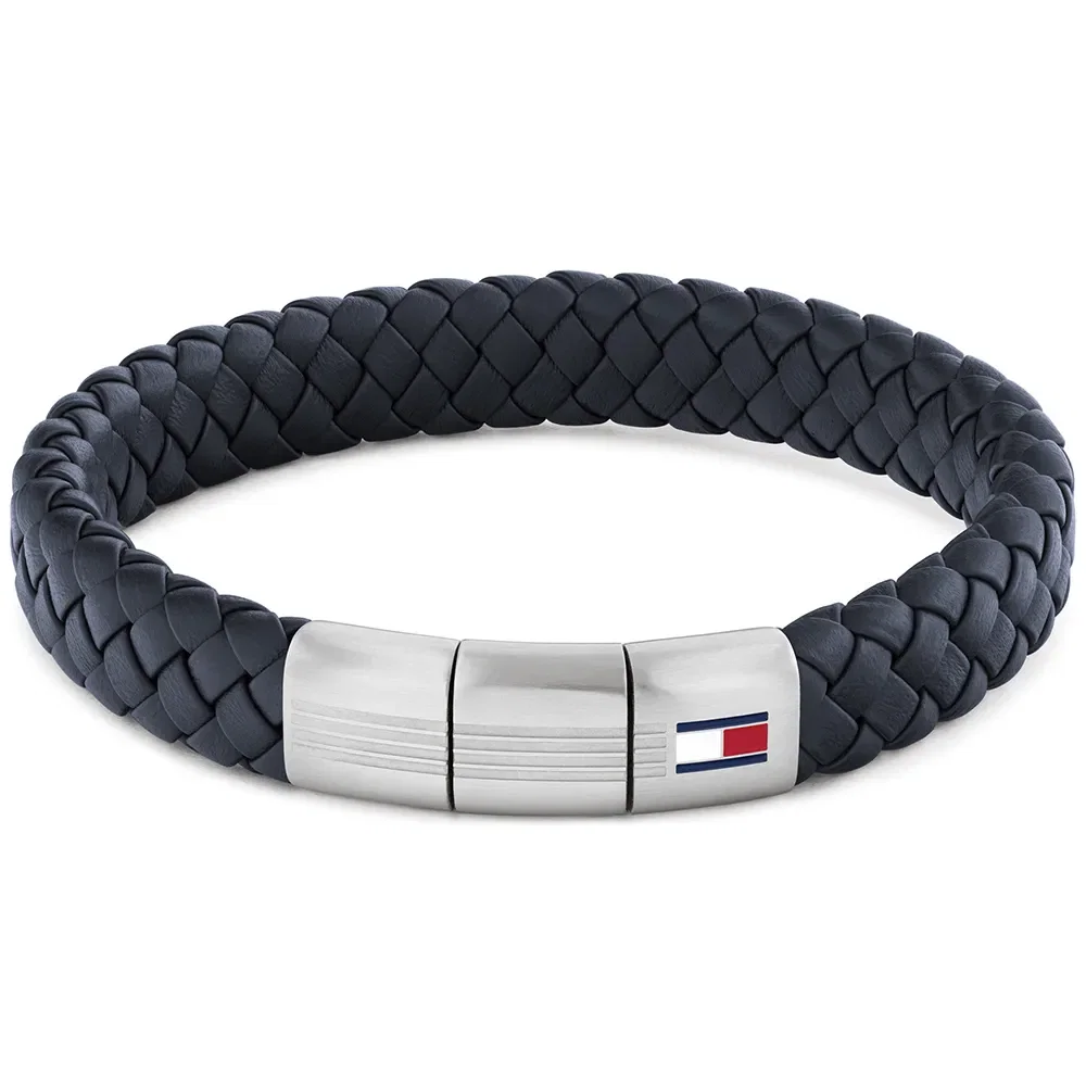 Pulseira Tommy Hilfiger Round Braided em Couro Azul 2790660 — imagem 1