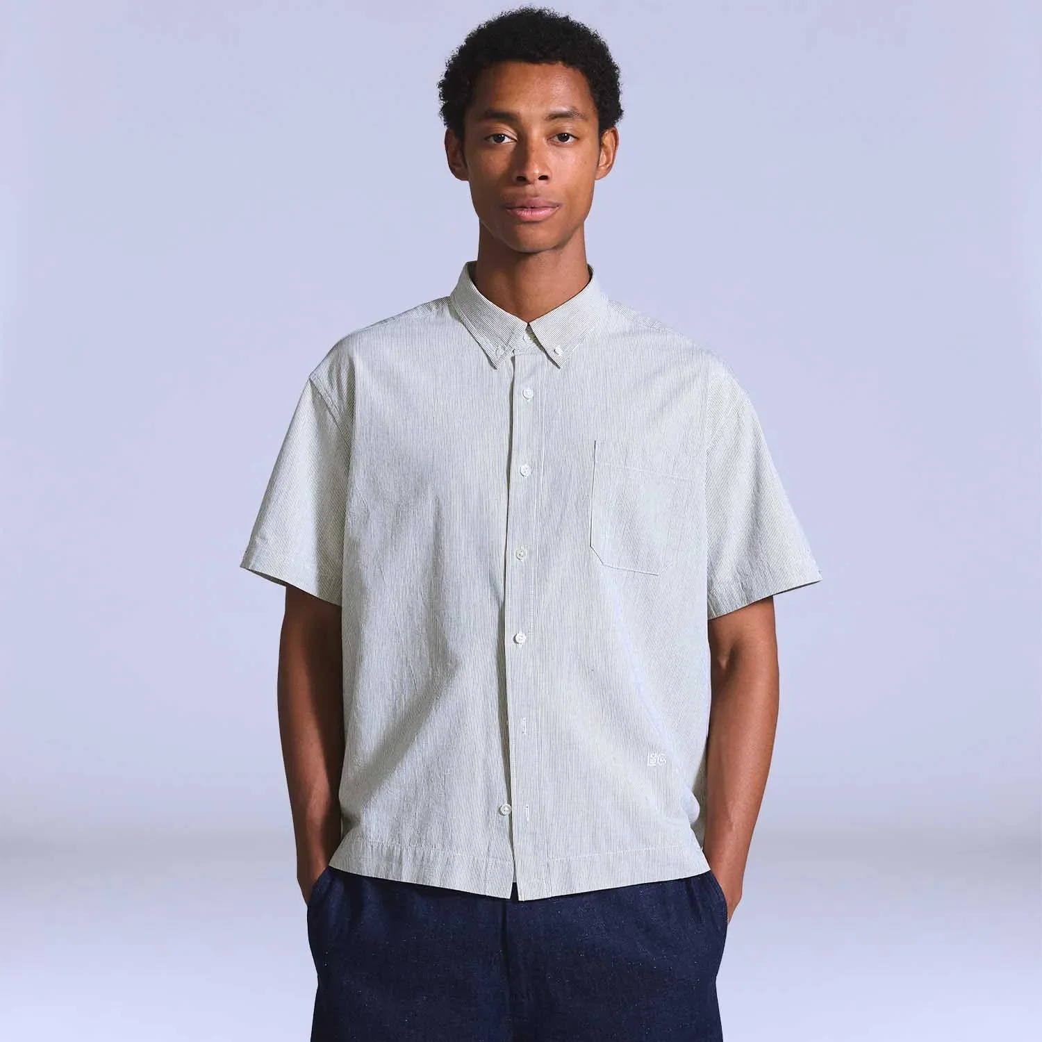 Camisa Levi's® Blue Tab Boxy Cinza Claro Manga Curta — imagem 1