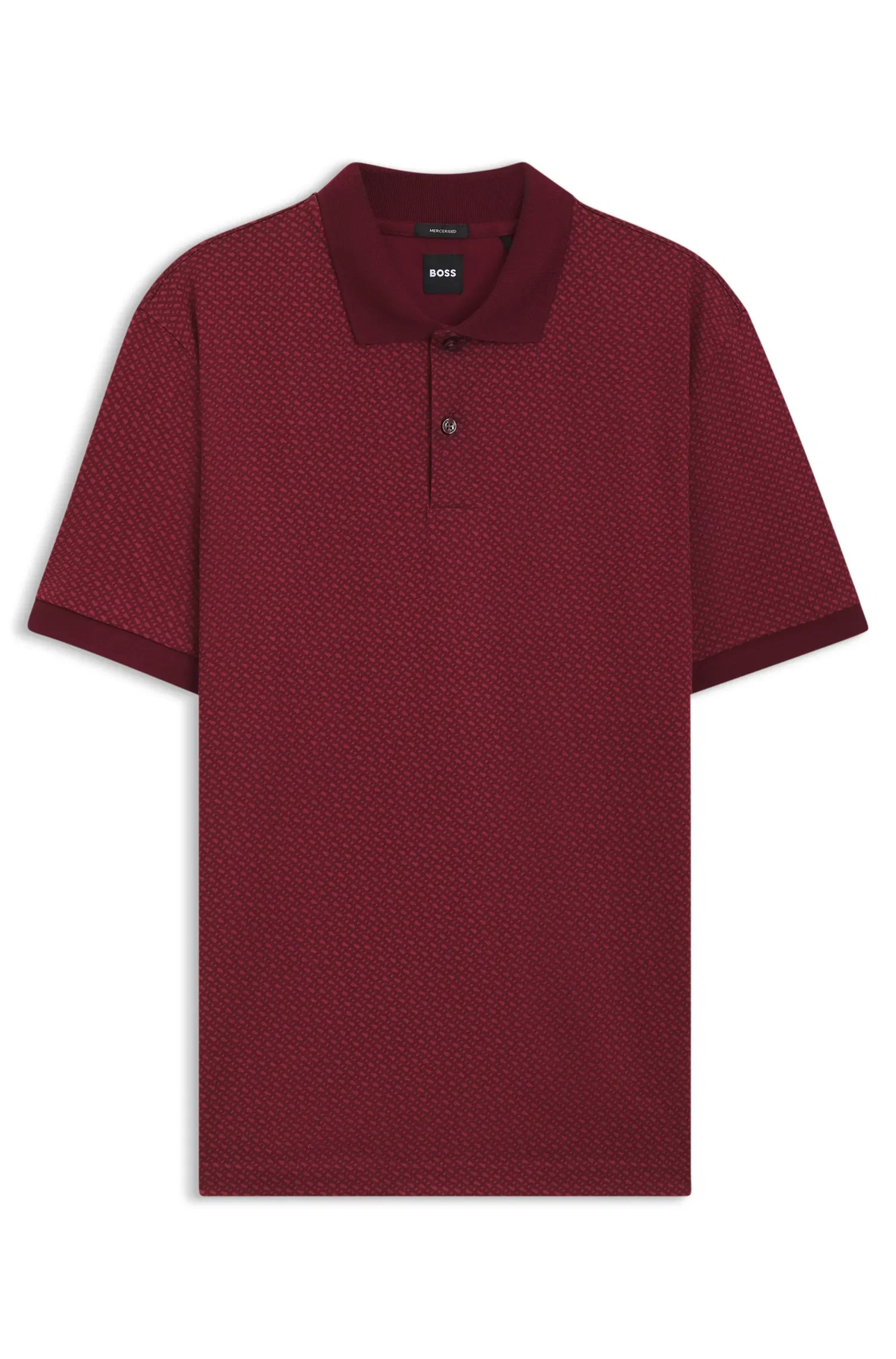 Polo De Algodão Mercerizado Com Monogramas De Dois Tons
