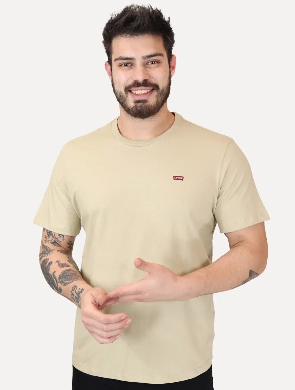 Camiseta Levis Masculina Classic SS Original HM Cáqui Claro — imagem 1