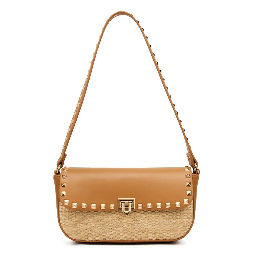 Bolsa Baguete Spikes Palha — imagem 1