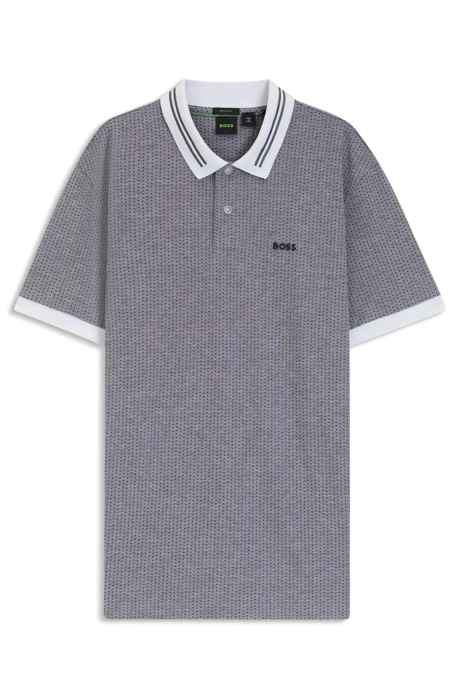 Polo De Piqué De Algodão Com Estampa de Bolinhas