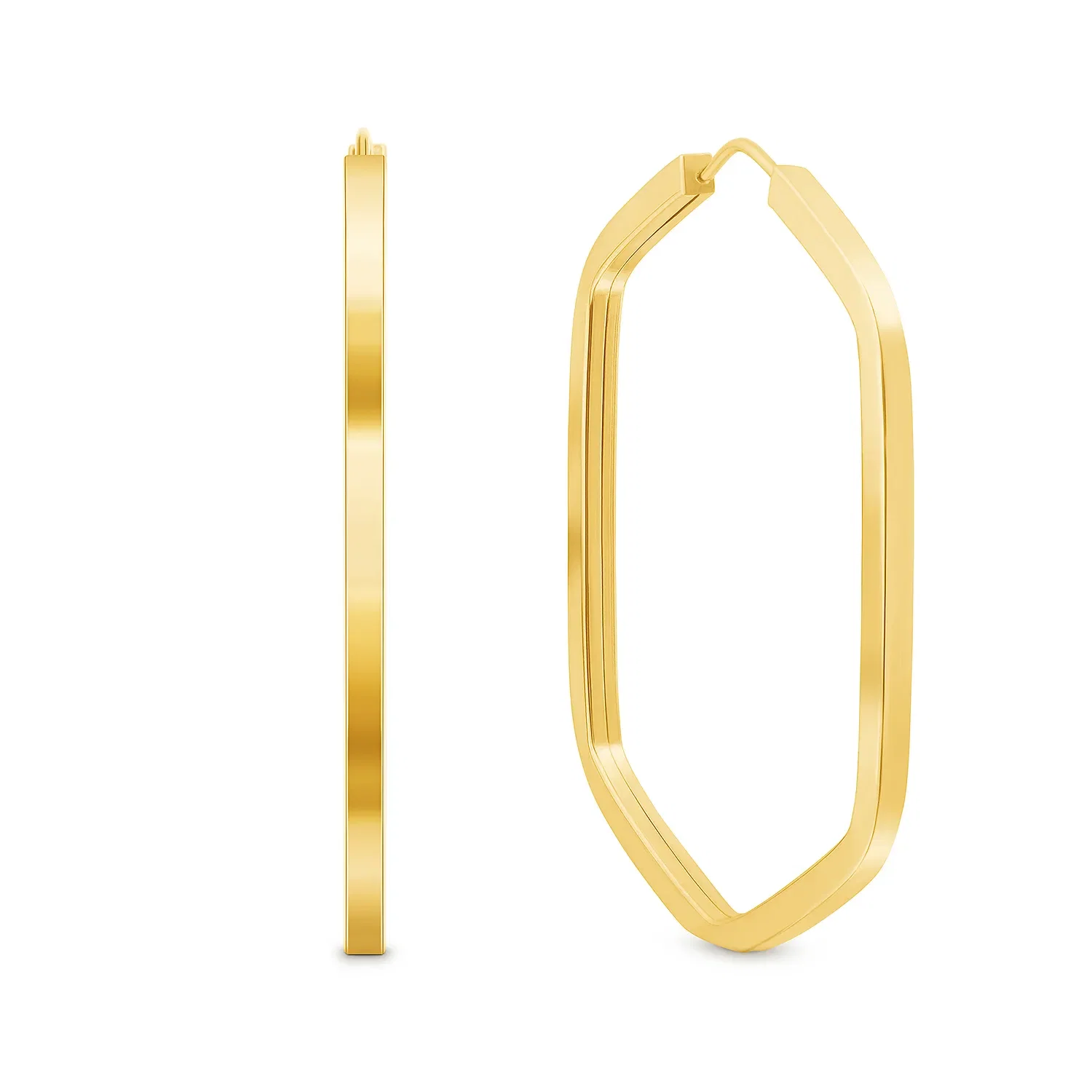 Argola hexagonal em Ouro Amarelo 18k, 39mm