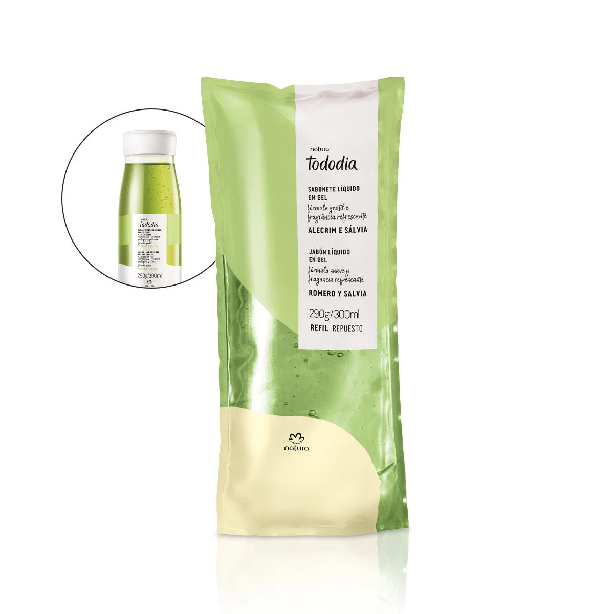 Refil Sabonete Líquido em Gel Tododia Alecrim e Sálvia 300ml