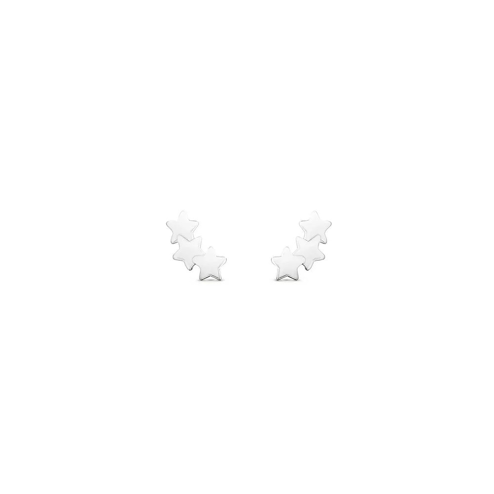 Brinco Baby Estrelas em Ouro Branco 18k — imagem 1
