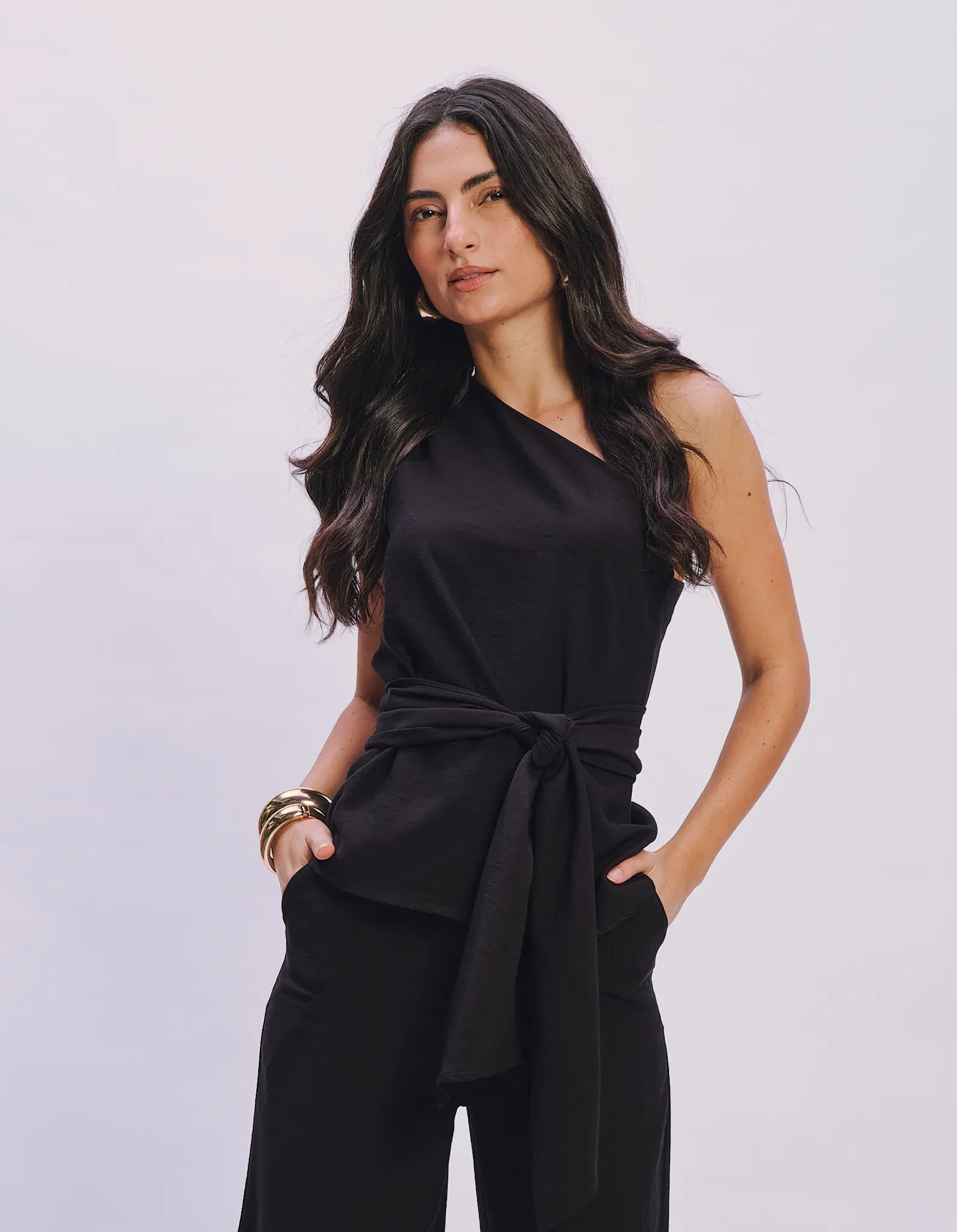 Blusa Ombro Só Metal Orgânico - Preto — imagem 1