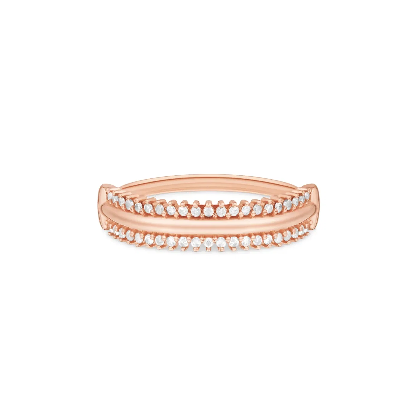 Anel Amantes em Ouro Rosé 18k com Diamantes
