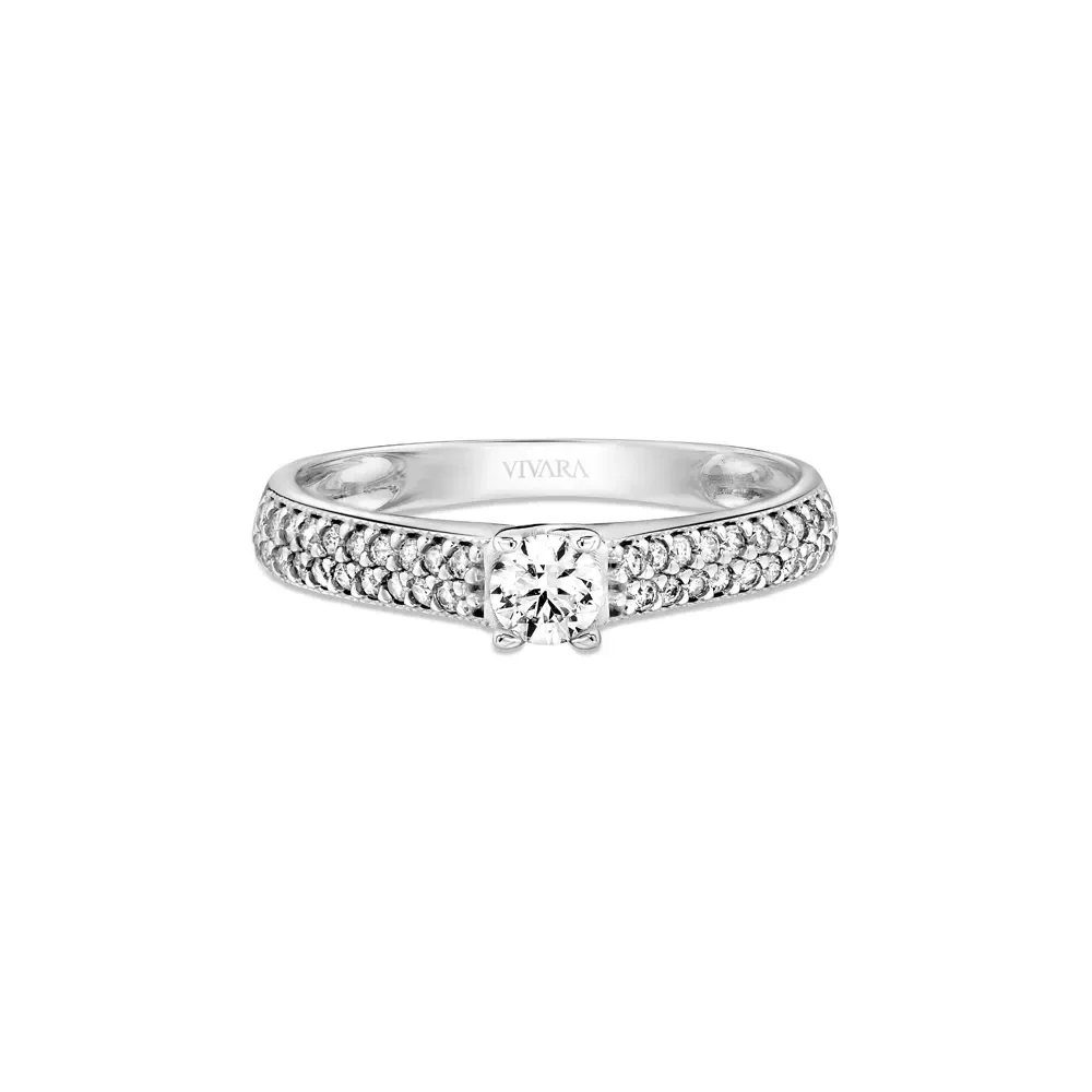Anel Solitário Promise em Ouro Branco 18k com 0,38ct de Diamante — imagem 1