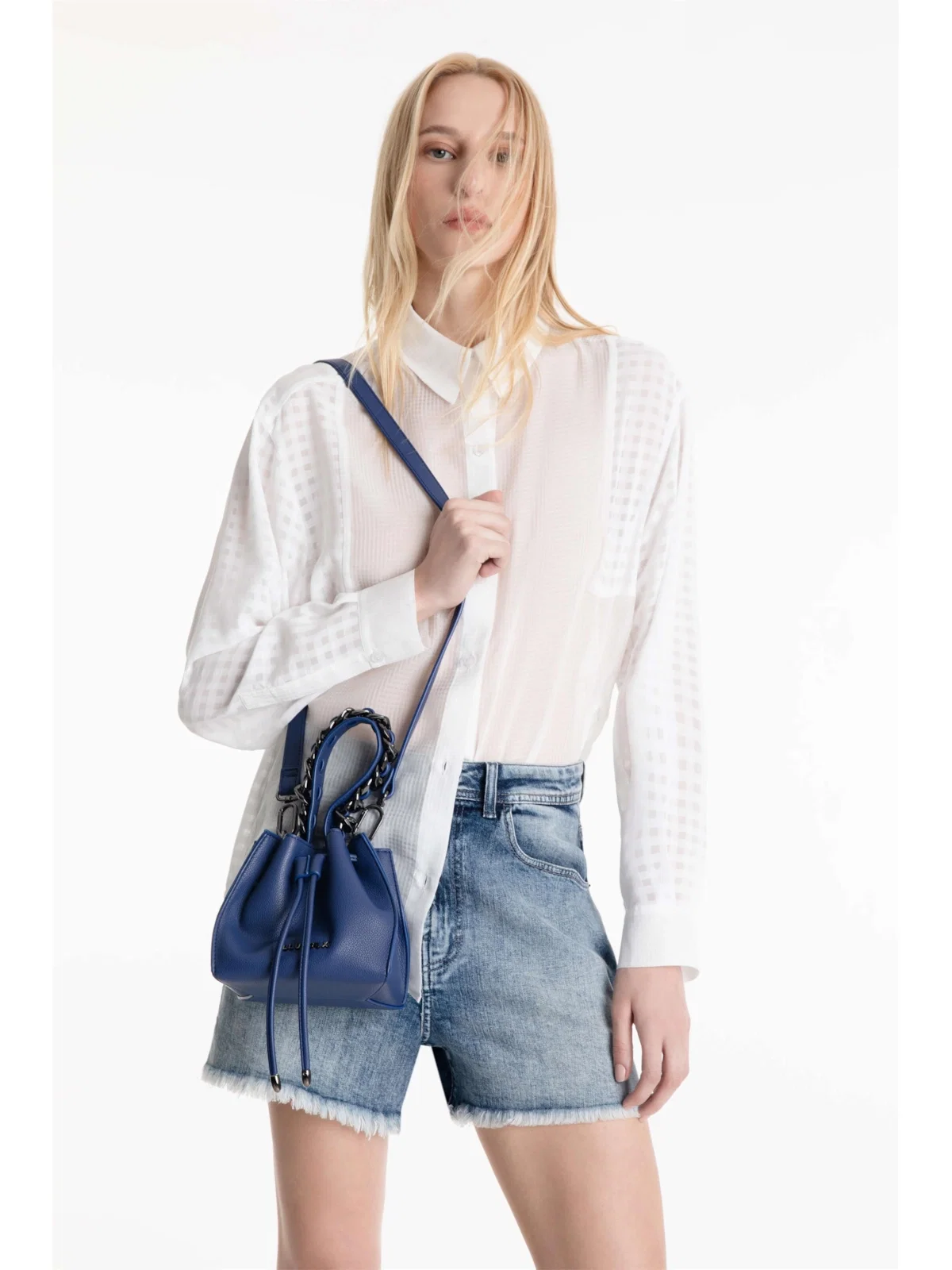 Camisa Musseline Mix Texture Oversized Off White
